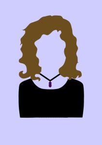 This is Zainah, who has curly hair, wears black and loves her dark purple stone-like necklace :)